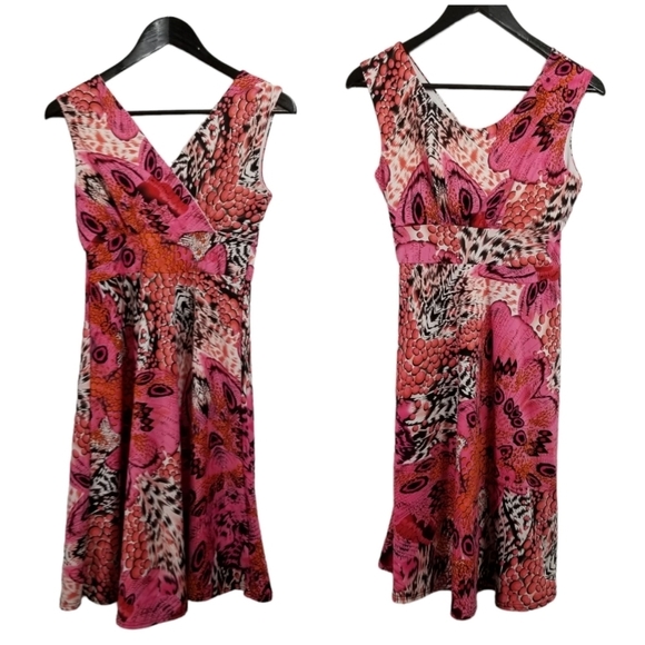 Gilmour Vibrant Pink Patterned Women's Sleeveless Dress Size Small - Picture 1 of 14